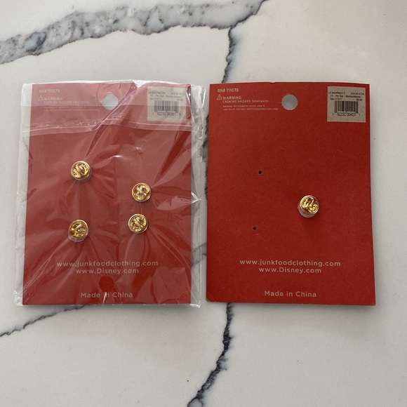 Set of 4 Disney Mickey Mouse Enamel Pins by Junkfood New - Picture 2 of 2